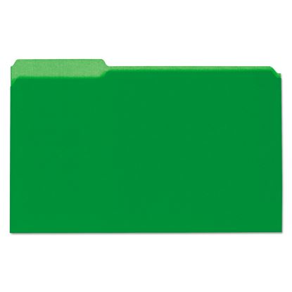 Interior File Folders, 1/3-Cut Tabs: Assorted, Legal Size, 11-pt Stock, Green, 100/Box1