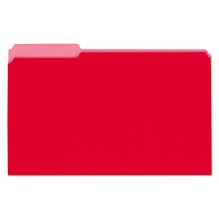 Interior File Folders, 1/3-Cut Tabs: Assorted, Legal Size, 11-pt Stock, Red, 100/Box1