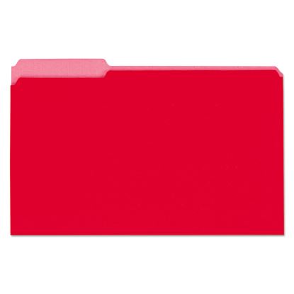 Interior File Folders, 1/3-Cut Tabs: Assorted, Legal Size, 11-pt Stock, Red, 100/Box1