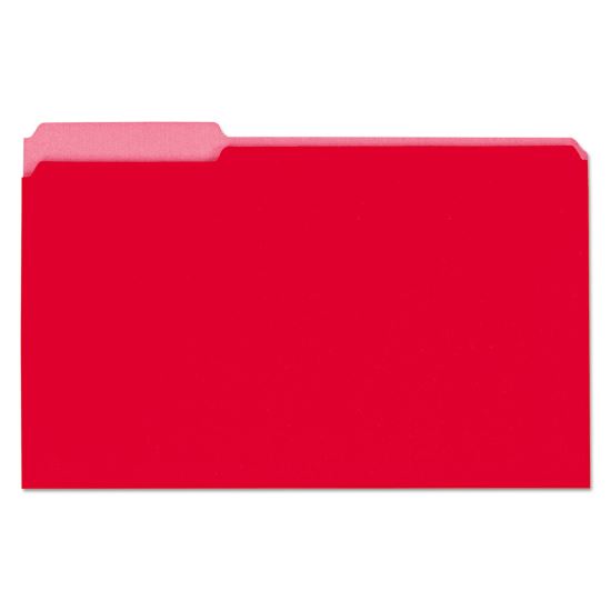 Interior File Folders, 1/3-Cut Tabs, Legal Size, Red, 100/Box1