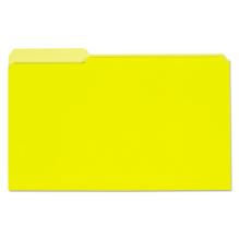 Interior File Folders, 1/3-Cut Tabs: Assorted, Legal Size, 11-pt Stock, Yellow, 100/Box1