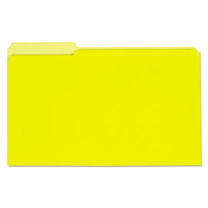 Interior File Folders, 1/3-Cut Tabs: Assorted, Legal Size, 11-pt Stock, Yellow, 100/Box1