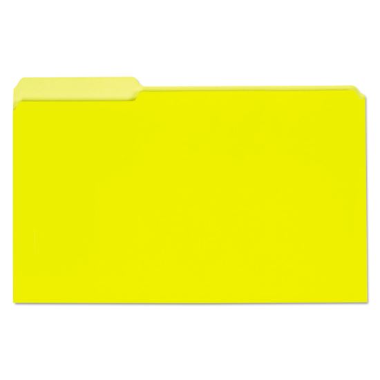 Interior File Folders, 1/3-Cut Tabs, Legal Size, Yellow, 100/Box1