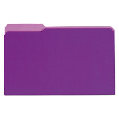 Interior File Folders, 1/3-Cut Tabs: Assorted, Legal Size, 11-pt Stock, Violet, 100/Box1