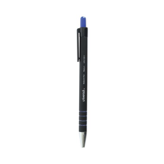 Ballpoint Pen, Retractable, Medium 1 mm, Blue Ink, Blue Barrel, Dozen1