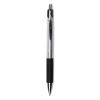 Comfort Grip Ballpoint Pen, Retractable, Medium 1 mm, Black Ink, Silver Barrel, Dozen2