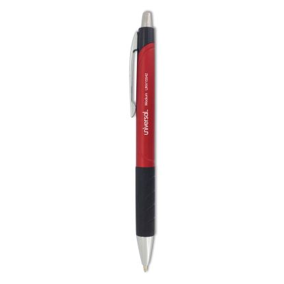 Comfort Grip Ballpoint Pen, Retractable, Medium 1 mm, Red Ink, Red Barrel, Dozen1