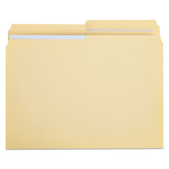 Double-Ply Top Tab Manila File Folders, 1/2-Cut Tabs: Assorted, Letter Size, 0.75" Expansion, Manila, 100/Box1