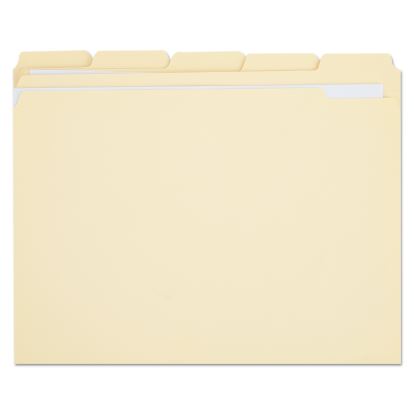Double-Ply Top Tab Manila File Folders, 1/5-Cut Tabs: Assorted, Letter Size, 0.75" Expansion, Manila, 100/Box1