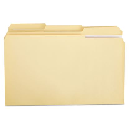 Double-Ply Top Tab Manila File Folders, 1/3-Cut Tabs: Assorted, Legal Size, 0.75" Expansion, Manila, 100/Box1