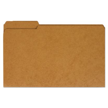 Reinforced Kraft Top Tab File Folders, 1/3-Cut Tabs: Assorted, Legal Size, 0.75" Expansion, Brown, 100/Box1