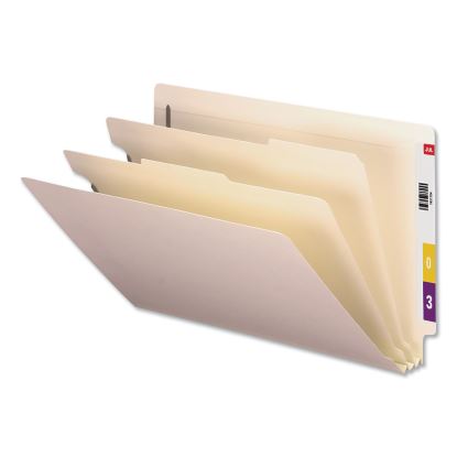 Six-Section Manila End Tab Classification Folders, 2 Dividers, Legal Size, Manila, 10/Box1