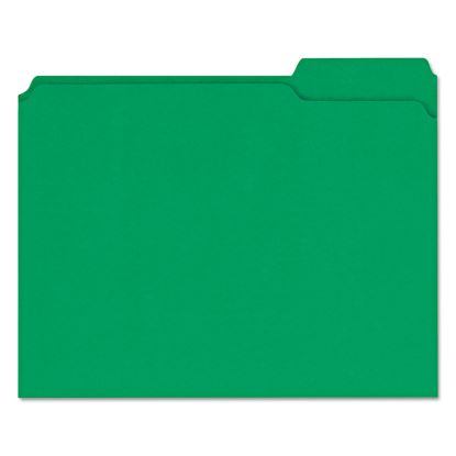 Reinforced Top-Tab File Folders, 1/3-Cut Tabs, Letter Size, Green, 100/Box1