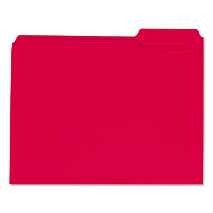 Reinforced Top-Tab File Folders, 1/3-Cut Tabs: Assorted, Letter Size, 1" Expansion, Red, 100/Box1