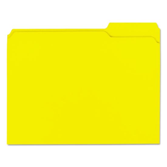 Reinforced Top-Tab File Folders, 1/3-Cut Tabs, Letter Size, Yellow, 100/Box1