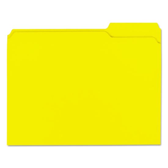 Reinforced Top-Tab File Folders, 1/3-Cut Tabs: Assorted, Letter Size, 1" Expansion, Yellow, 100/Box1