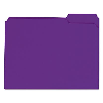 Reinforced Top-Tab File Folders, 1/3-Cut Tabs, Letter Size, Violet, 100/Box1