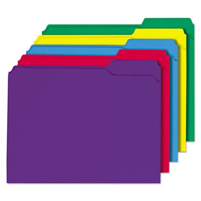 Reinforced Top-Tab File Folders, 1/3-Cut Tabs: Assorted, Letter Size, 1" Expansion, Assorted Colors, 100/Box1