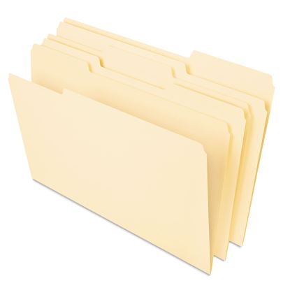 Deluxe Heavyweight File Folders, 1/3-Cut Tabs: Assorted, Letter Size, 0.75" Expansion, Manila, 50/Pack1