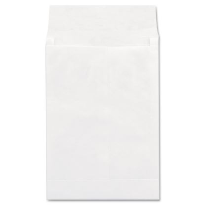 Deluxe Tyvek Expansion Envelopes, Open-End, 1.5" Capacity, #13 1/2, Square Flap, Self-Adhesive Closure, 10 x 13, White,100/BX1