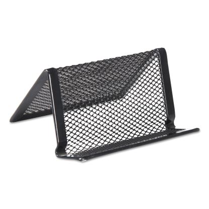 Mesh Metal Business Card Holder, Holds 50 2.25 x 4 Cards, 3.78 x 3.38 x 2.13, Black1
