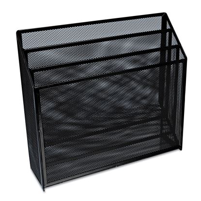 Deluxe Mesh Three-Tier Organizer, 3 Sections, Letter Size Files, 12.63" x 3.63" x 11.5", Black1