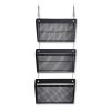 Mesh Three-Pack Wall Files, 3 Sections, Letter Size, 14.13" x 3.38" x 8.5", Black1