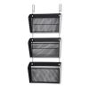 Mesh Three-Pack Wall Files with Hanger, Letter, Black2
