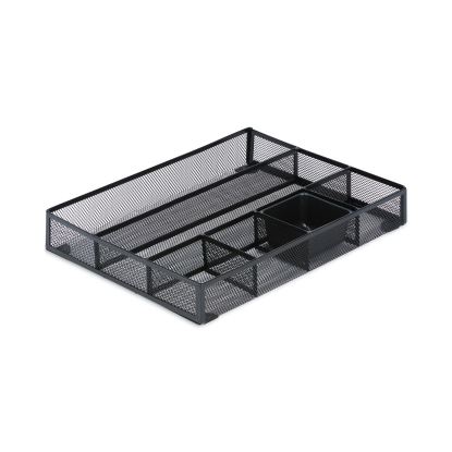Metal Mesh Drawer Organizer, Six Compartments, 15 x 11.88 x 2.5, Black1