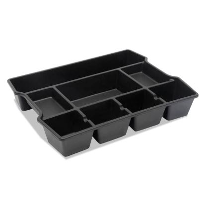 High Capacity Drawer Organizer, Eight Compartments, 14.88 x 11.88 x 2.5, Plastic, Black1