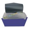 Poly Expanding Files, 13 Sections, Cord/Hook Closure, 1/12-Cut Tabs, Letter Size, Metallic Blue/Steel Gray2