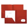 Two-Pocket Plastic Folders, 100-Sheet Capacity, 11 x 8.5, Red, 10/Pack2