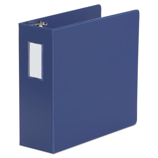 Deluxe Non-View D-Ring Binder with Label Holder, 3 Rings, 4" Capacity, 11 x 8.5, Royal Blue1