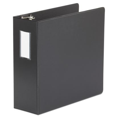 Deluxe Non-View D-Ring Binder with Label Holder, 3 Rings, 4" Capacity, 11 x 8.5, Black1