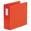 Deluxe Non-View D-Ring Binder with Label Holder, 3 Rings, 4" Capacity, 11 x 8.5, Red1