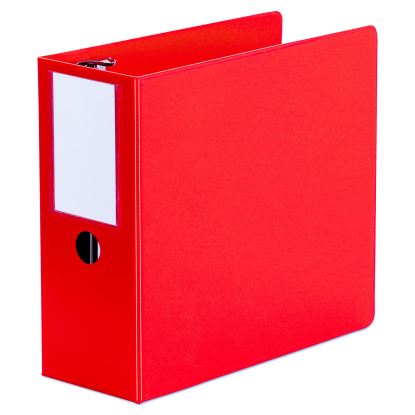 Deluxe Non-View D-Ring Binder with Label Holder, 3 Rings, 5" Capacity, 11 x 8.5, Red1
