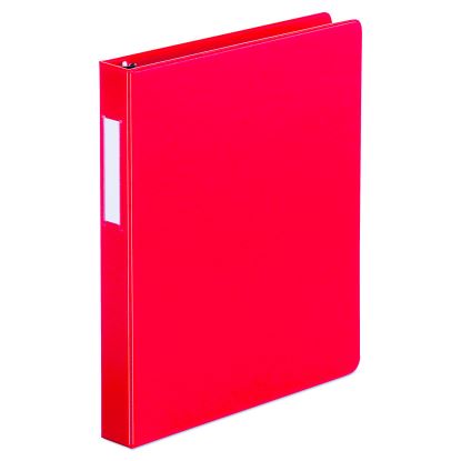 Deluxe Non-View D-Ring Binder with Label Holder, 3 Rings, 1" Capacity, 11 x 8.5, Red1