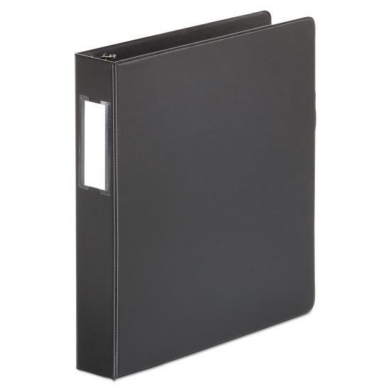 Deluxe Non-View D-Ring Binder with Label Holder, 3 Rings, 1.5" Capacity, 11 x 8.5, Black1