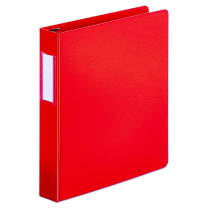 Deluxe Non-View D-Ring Binder with Label Holder, 3 Rings, 1.5" Capacity, 11 x 8.5, Red1