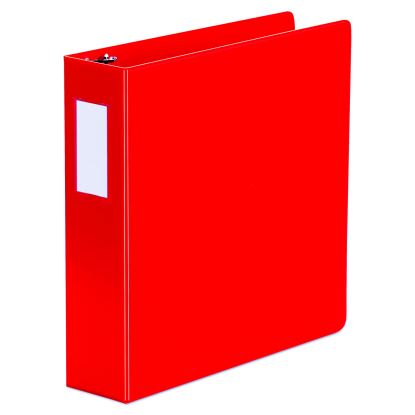 Deluxe Non-View D-Ring Binder with Label Holder, 3 Rings, 2" Capacity, 11 x 8.5, Red1
