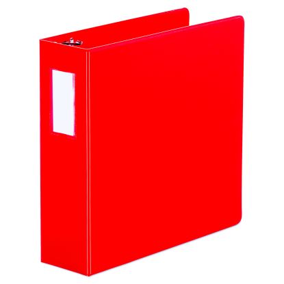 Deluxe Non-View D-Ring Binder with Label Holder, 3 Rings, 3" Capacity, 11 x 8.5, Red1