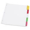 Deluxe Write-On/Erasable Tab Index, 5-Tab, 11 x 8.5, White, 1 Set1