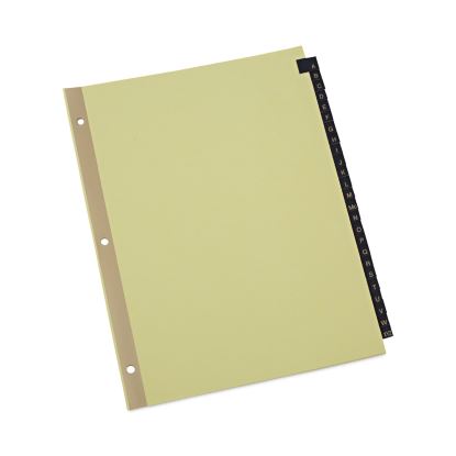 Deluxe Preprinted Simulated Leather Tab Dividers with Gold Printing, 25-Tab, A to Z, 11 x 8.5, Buff, 1 Set1