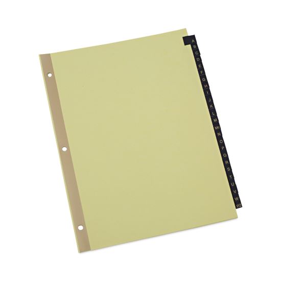 Deluxe Preprinted Simulated Leather Tab Dividers with Gold Printing, 25-Tab, A to Z, 11 x 8.5, Buff, 1 Set1