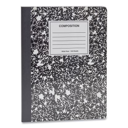 Composition Book, Wide/Legal Rule, Black Marble Cover, 9.75 x 7.5, 100 Sheets1