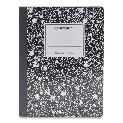 Composition Book, Medium/College Rule, Black Marble Cover, 9.75 x 7.5, 100 Sheets1