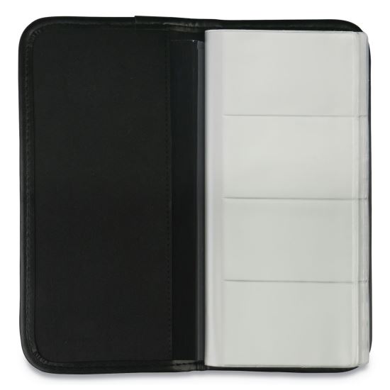 Business Card Holder, Holds 160 3.5 x 2 Cards, 4.75 x 10.13, Vinyl, Black1