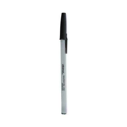 Ballpoint Pen, Stick, Fine 0.7 mm, Black Ink, Gray Barrel, Dozen1