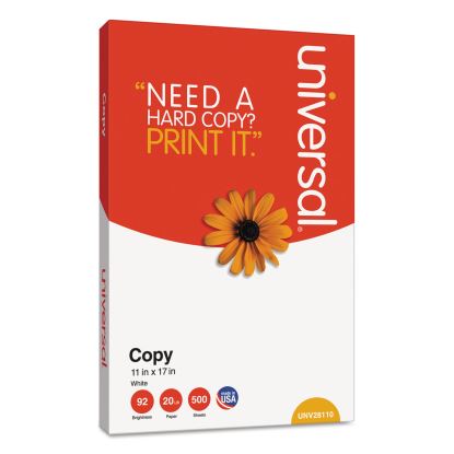 Copy Paper, 92 Bright, 20 lb, 11 x 17, White, 500 Sheets/Ream, 5 Reams/Carton1