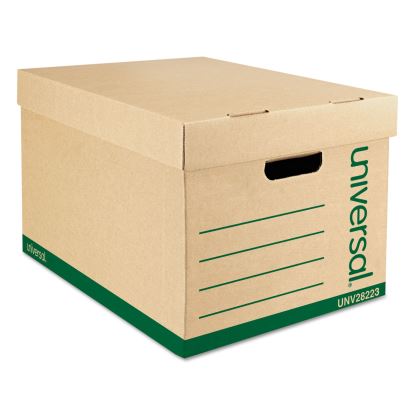 Recycled Medium-Duty Record Storage Box, Letter/Legal Files, Kraft/Green, 12/Carton1